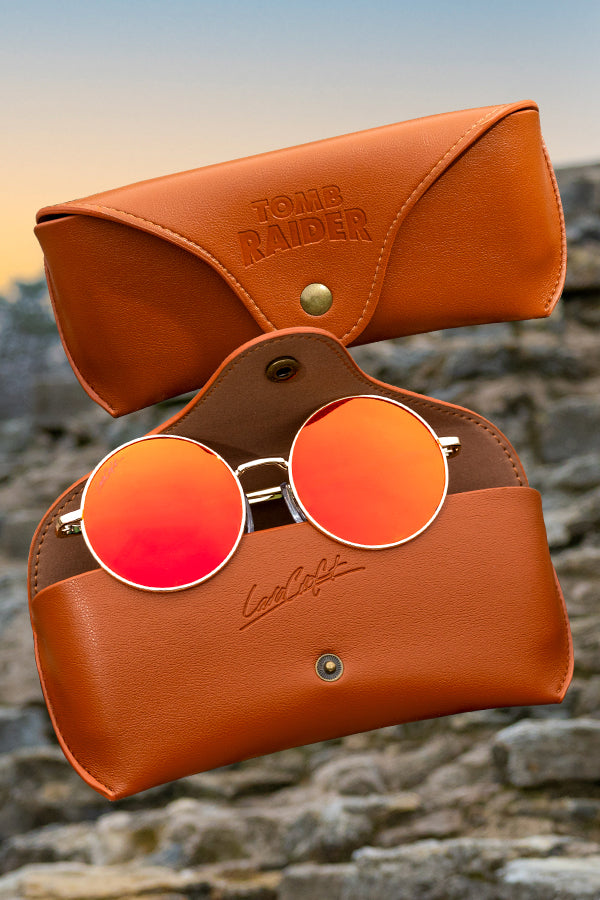 Based on Lara Croft's iconic red sunglasses