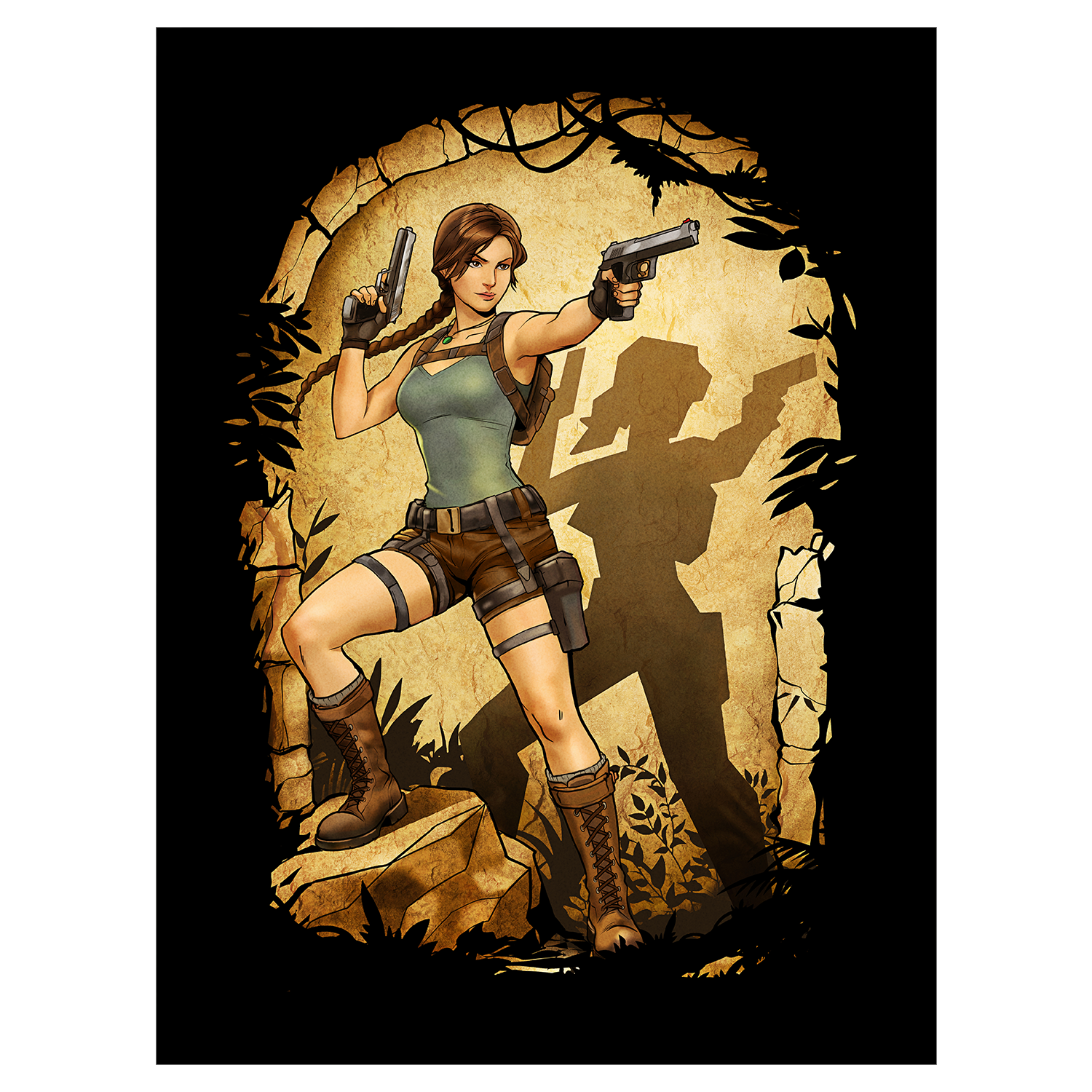 Lara Croft Polygonal History Poster