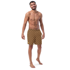 Tomb Raider 30th Anniversary Lara Croft Family Crest Swim Trunks - Brown/Black