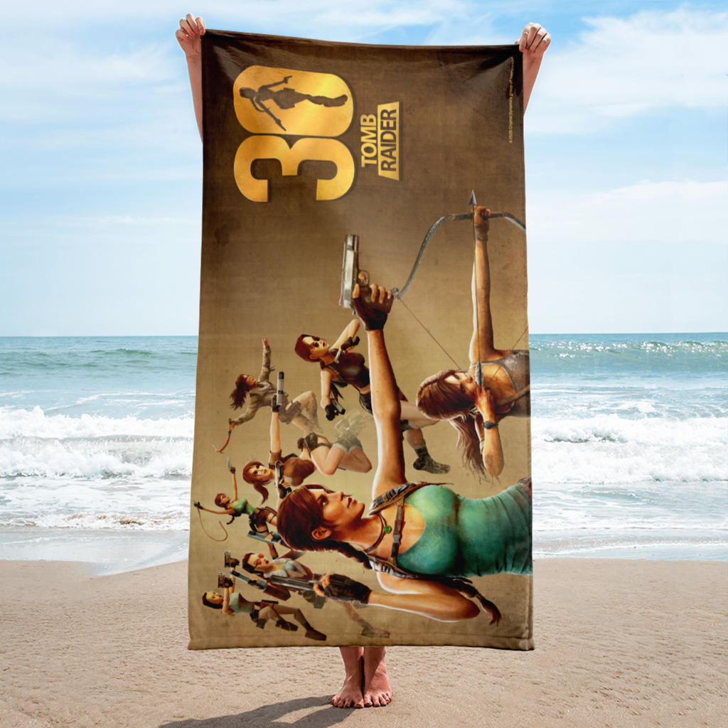 Tomb Raider 30th Anniversary Beach Towel