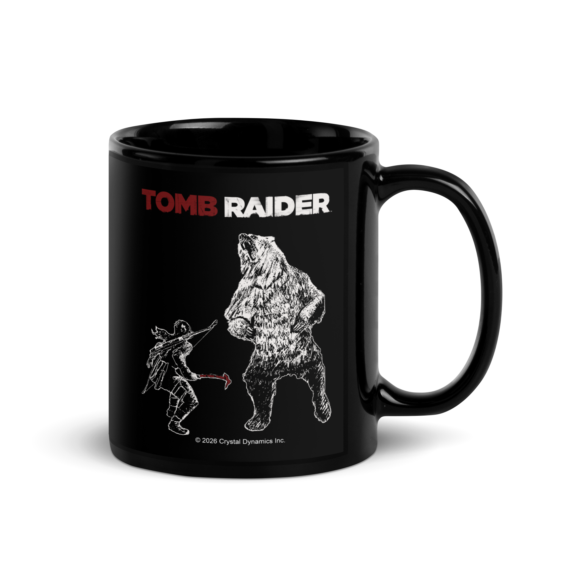 Tomb Raider Lara vs Bear Coffee Mug - Black