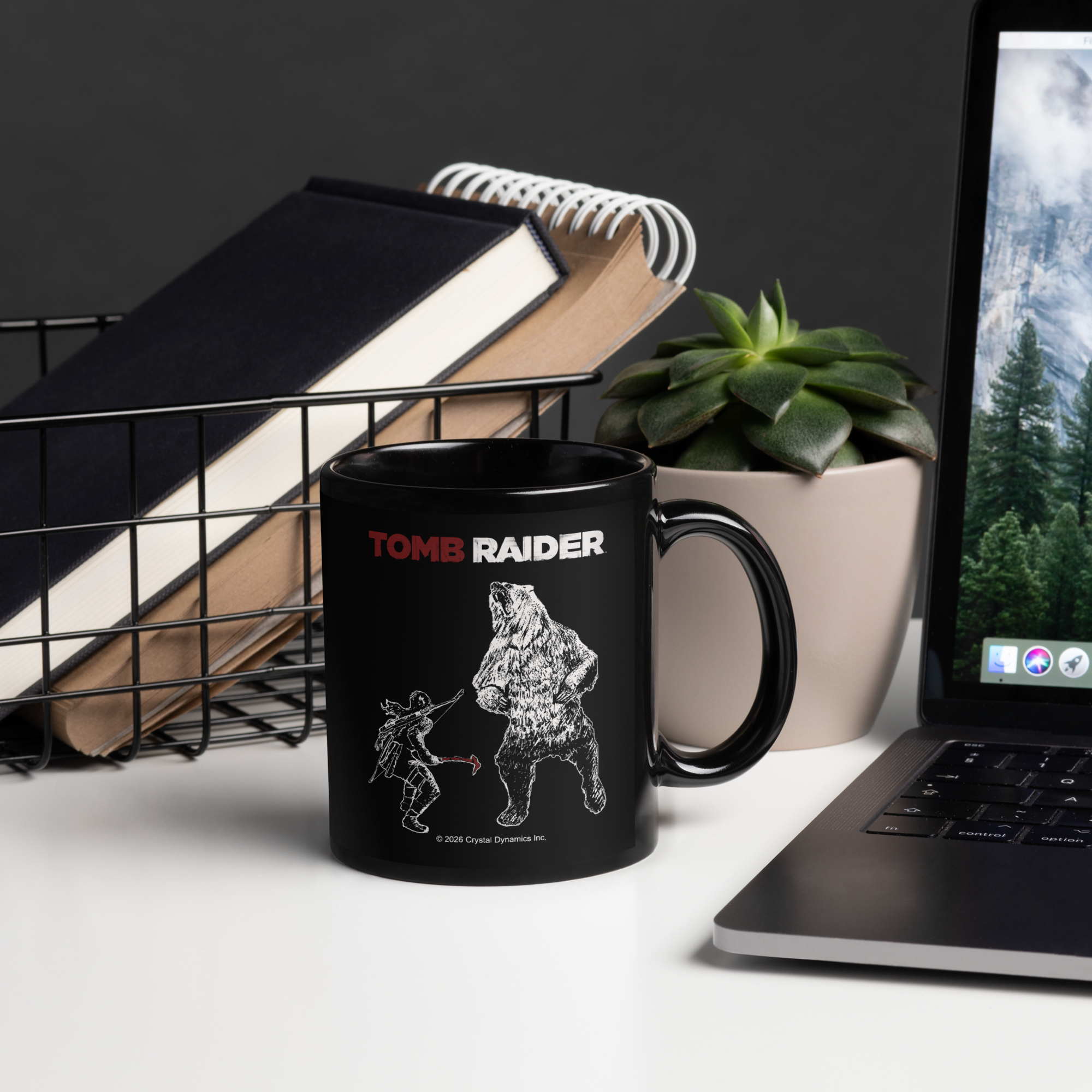 Tomb Raider Lara vs Bear Coffee Mug - Black