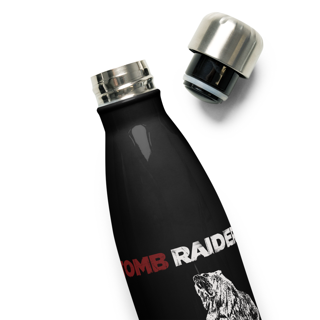 Tomb Raider Lara vs Bear Stainless steel water bottle
