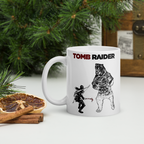 Tomb Raider Lara vs Bear Coffee Mug - White